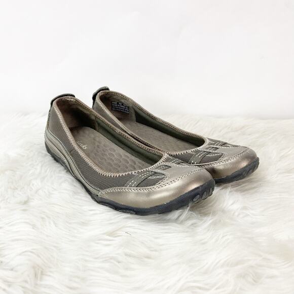 Clarks 9 M Womens Bronze Metallic Leather Round Toe Comfort Flats - Picture 1 of 9